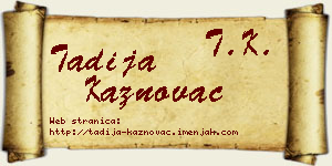 Tadija Kaznovac vizit kartica